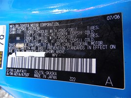2007 TOYOTA FJ CRUISER STD BLUE 4.0 AT 4WD Z21370